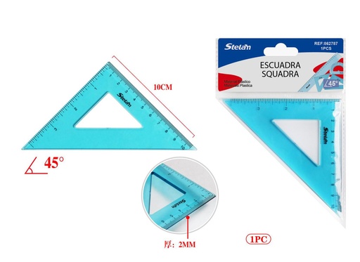 [862787] Escuadra 45° 9cm para oficina