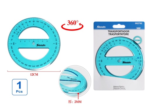[862792] Transportador de ángulos 360°