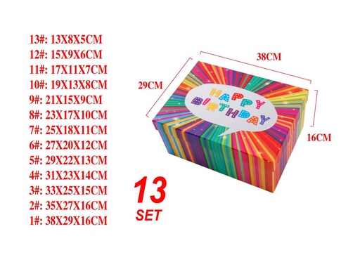 [863642] Set de 13 cajas de regalo rectangulares para embalaje