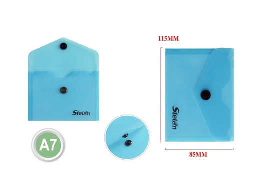 [863958] Carpeta con botón A7 transparente para organización de documentos