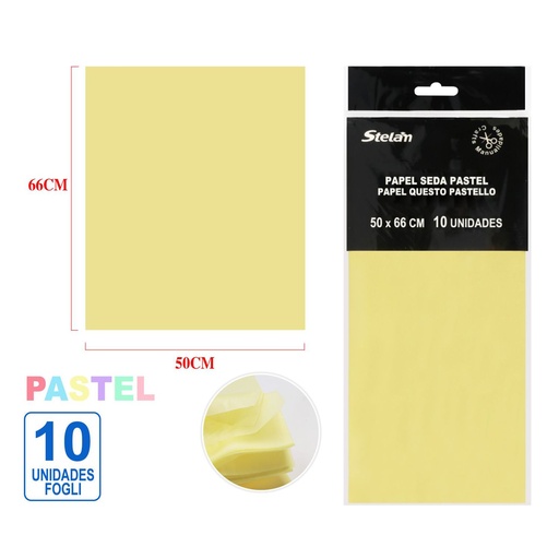 [864041] Papel de seda pastel 50.8x66cm, 10 piezas