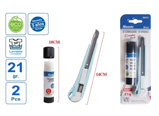 [864151] Set de manualidades 21g pegamento en barra + 13cm cutter