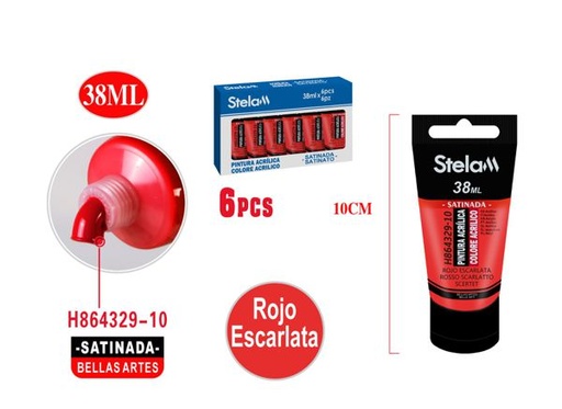 [864329] Pintura acrílica rojo 38ml para arte