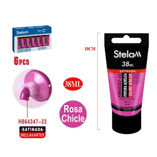 [864347] Pintura acrílica rosa 38ml para manualidades