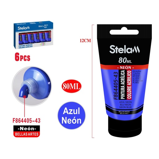 [864405] Pintura acrílica neón azul 80ml