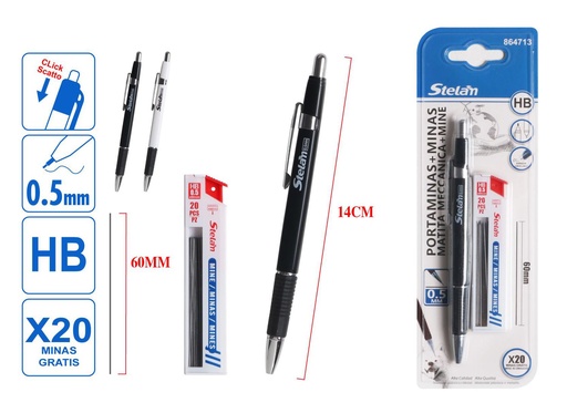 [864713] Portaminas con minas 0.5mm set de escritura