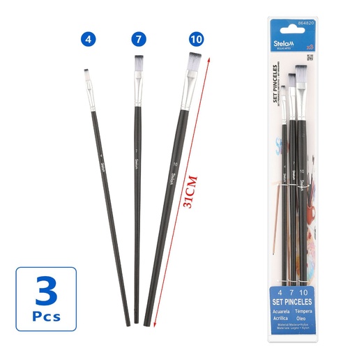 [864820] Set de pinceles para arte 3pcs