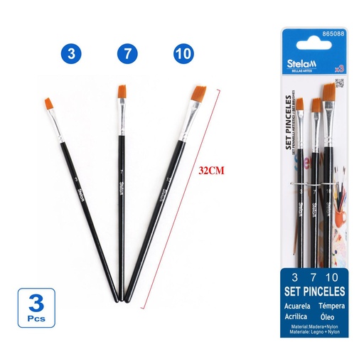 [865088] Set de pinceles 3 piezas para pintura