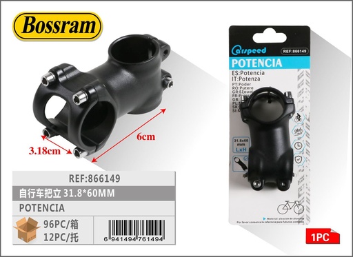 [866149] Potencia para bicicleta 31.8x60mm para ciclismo