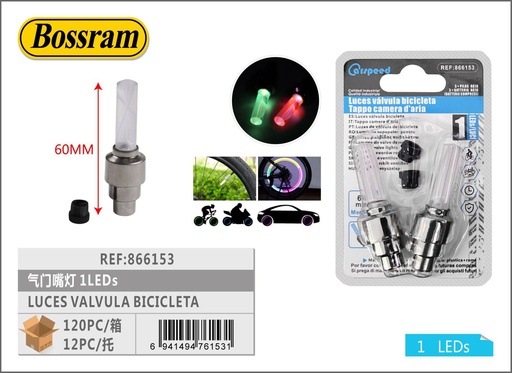 [866153] Luces LED para válvula de bicicleta 60mm