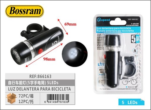 [866163] Luz delantera para bicicleta 5 LEDs