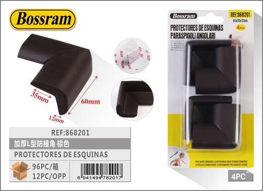 [868201] Protectores de esquinas marrones para muebles