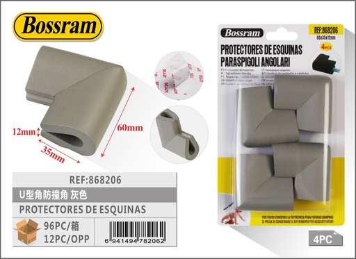 [868206] Protectores de esquinas en forma de U gris