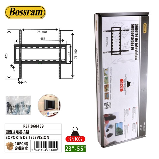 [868439] Soporte de televisión fijo 23-55 pulgadas