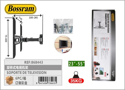 [868443] Soporte de televisión giratorio 23-55"