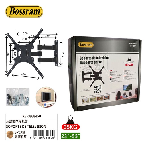 [868450] Soporte de televisión ajustable para pantallas