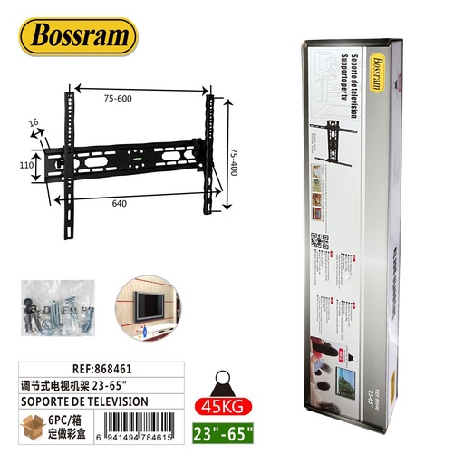 [868461] Soporte de televisión ajustable 23-65 pulgadas para monitores