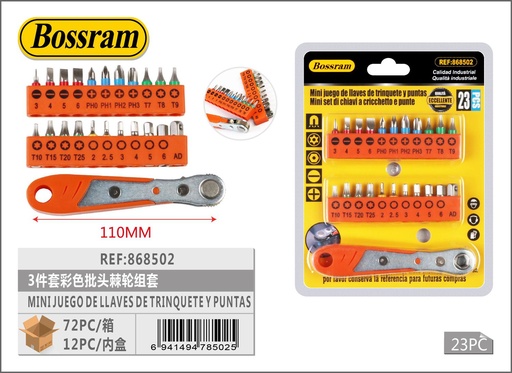 [868502] Juego de llave mini de trinquete y puntas para herramientas