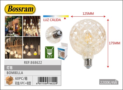 [868622] Bombilla decorativa de piña G125 para iluminación