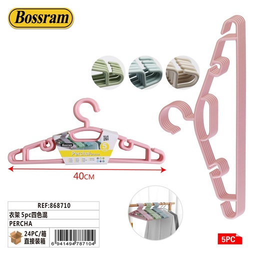 [868710] Perchas surtidas 5pcs para organizar ropa