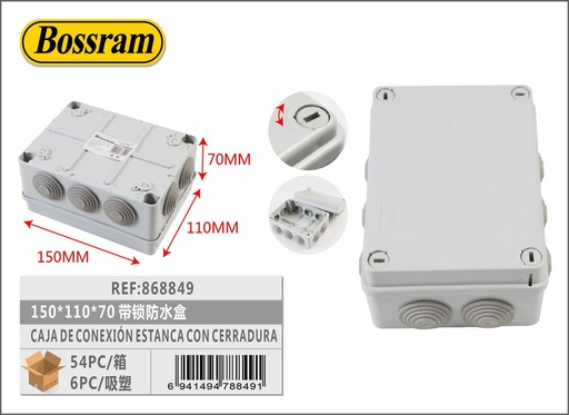 [868849] Caja de conexión estanca con cerradura 150x110x70