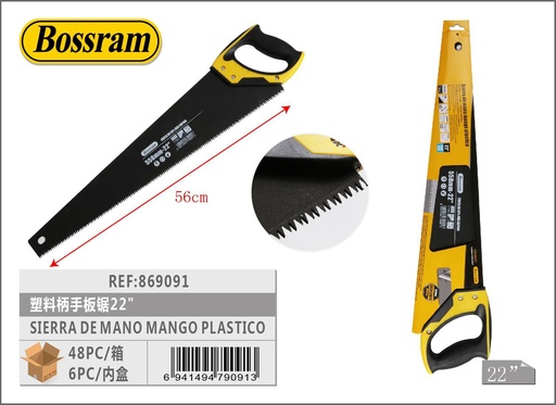 [869091] Sierra de mano con mango plástico 22" para bricolaje