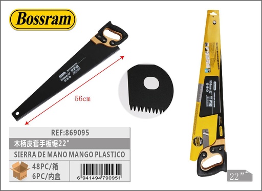 [869095] Sierra de mano mango madera 22" para bricolaje