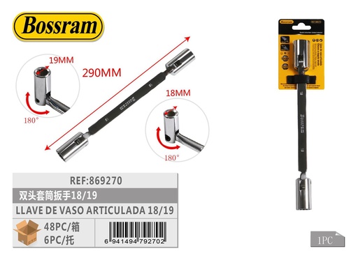 [869270] Llave de vaso articulada doble 18/19