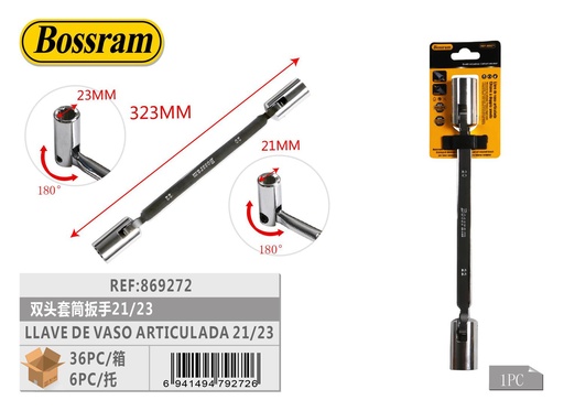 [869272] Llave de vaso articulada de doble cabeza 21/23mm para mecánica