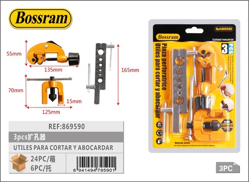 [869590] Herramientas para cortar y abocardar 3pcs para ferretería