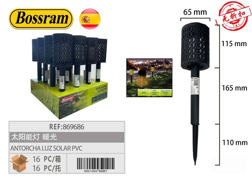 [869686] Antorcha solar de PVC para jardín