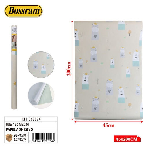 [869874] Papel adhesivo 45cmx2m para decoración