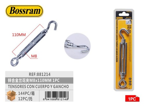 [881214] Tensor con gancho 8x110mm de aleación de zinc