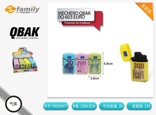 [10026077] Mechero QBAK 0G-603 modelo Euro - Accesorios de fumar