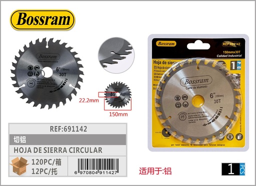 [691142] Hoja de sierra circular para corte de aluminio 150x30T