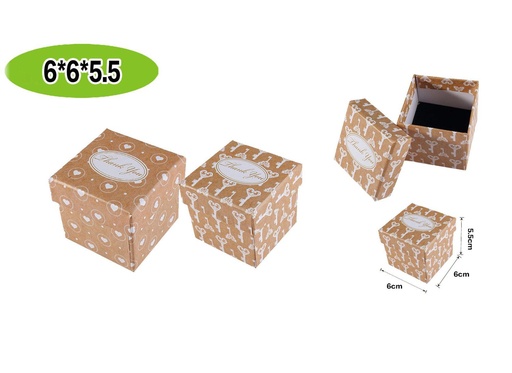 [633519] Caja de cartón 6x6x5.5cm con espuma para regalo