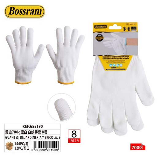 [655190] Guantes de jardinería y bricolaje 700g blanco