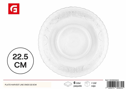 [180880684] Plato cristal Harvest Line 22.5cm - Vajilla de cristal