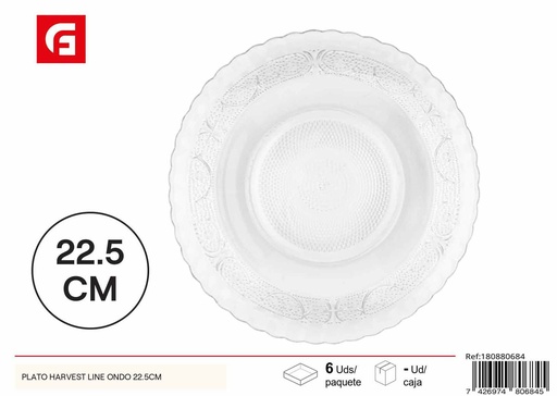 [180880684] Plato de cristal Harvest Line Ondo 22.5cm