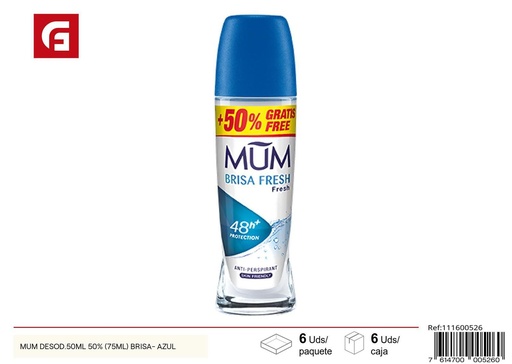 [111600526] Desodorante MUM brisa azul 50ml+50% (75ml) para cuidado personal