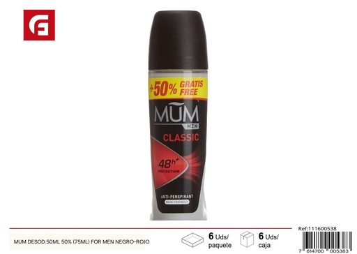 [111600538] Desodorante MUM 50ml + 50% (75ml) para hombres