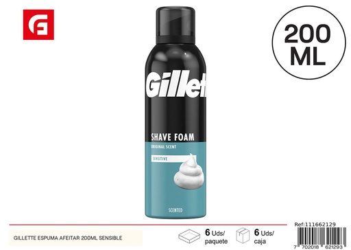 [111662129] Espuma de afeitar Gillette sensible 200ml para cuidado personal