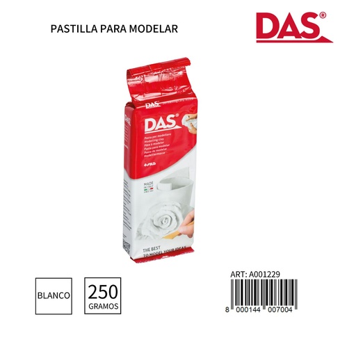 [A001229] Pastilla Das Blanco 250g para modelado