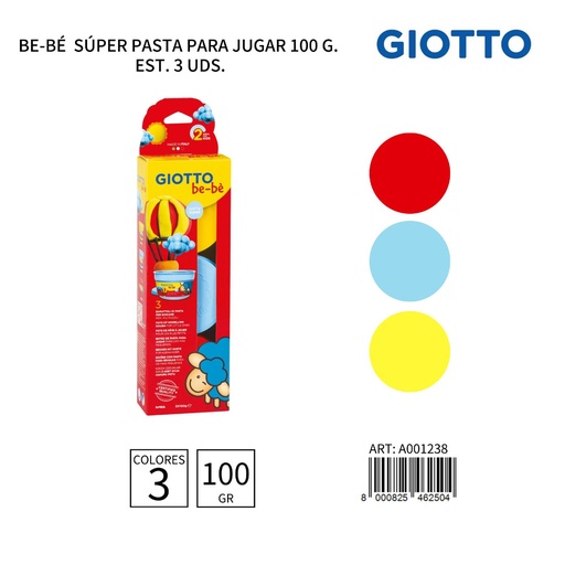 [A001238] Súper pasta para jugar 100 g - Giotto plastilina 3x100 g