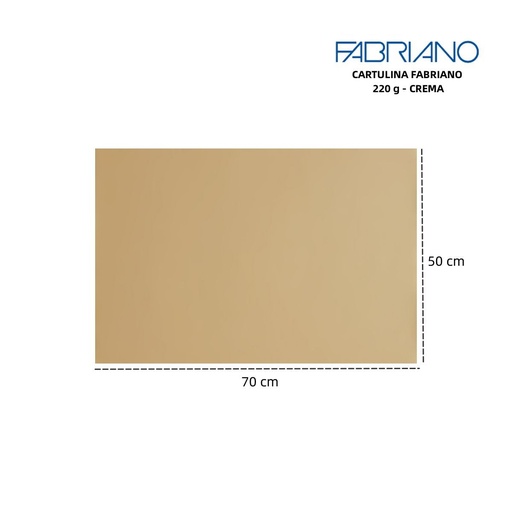 [A000079] Cartulina Fabriano LR 220g 50x70cm color crema - Materiales para manualidades