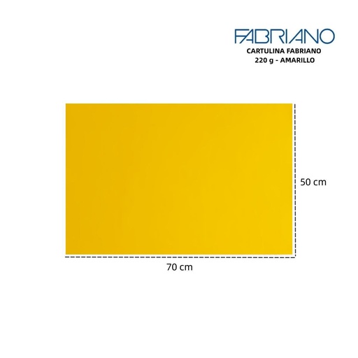 [A000082] Cartulina Fabriano LR 220g 50x70cm color amarillo - Materiales para manualidades