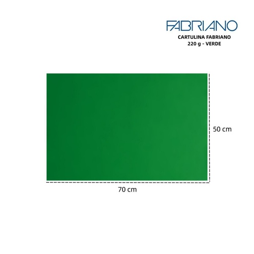 [A000095] Cartulina Fabriano LR 220g 50x70cm color verde - Materiales para manualidades