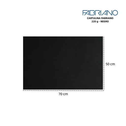 [A000105] Cartulina Fabriano LR 220g 50x70cm color negro - Materiales para manualidades