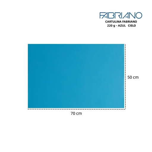 [A000092] Cartulina Fabriano LR 220g 50x70cm color azul cielo - Materiales para manualidades
