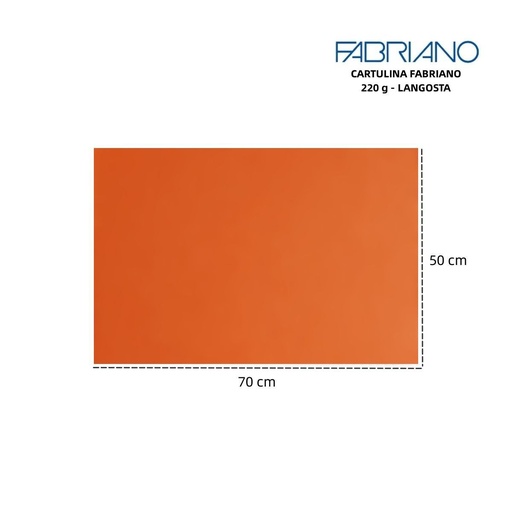 [A000083] Cartulina Fabriano LR 220g 50x70cm color langosta - Materiales para manualidades